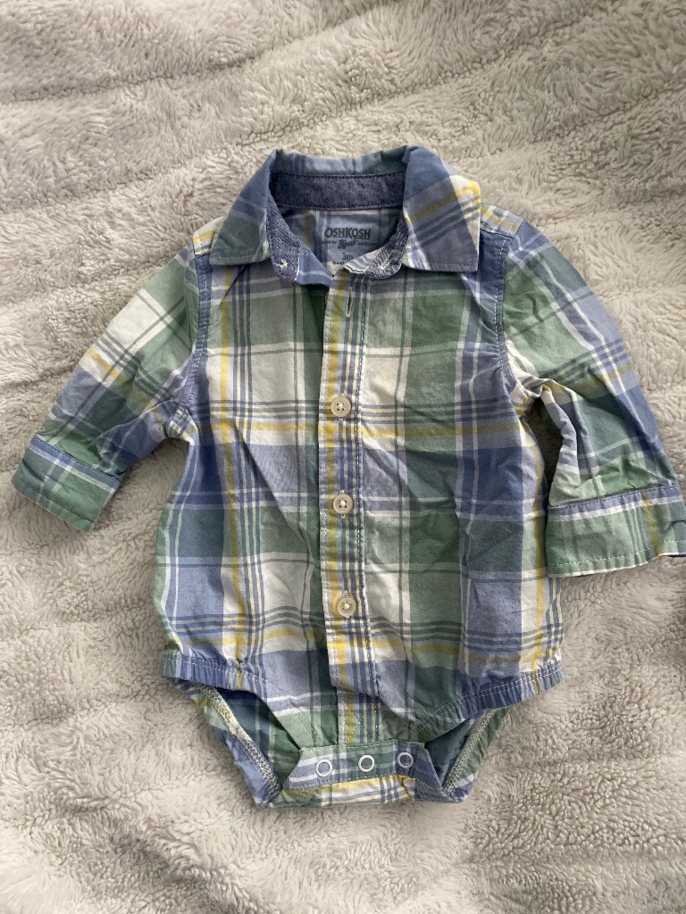 Oshkosh Bgosh Boys Plaid Bodysuit with Buttons